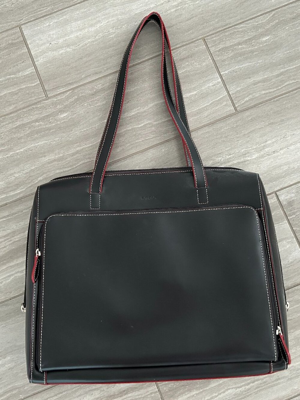 Lodis Leather Tote With Lots of Compartments - Black